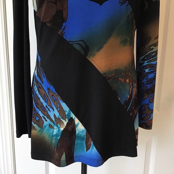 Softworks Abstract Pattern & Black Blocked Top, M - Picture 3 of 16